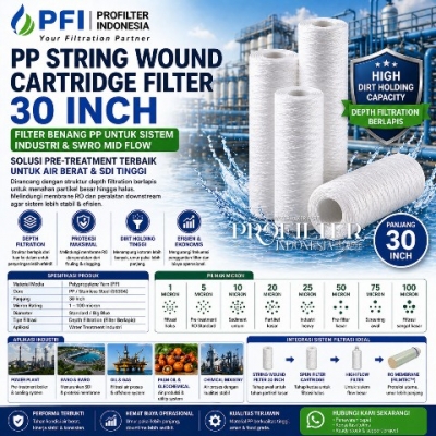 PP String Wound Cartridge Filter 30 inch untuk filtrasi industri  large2